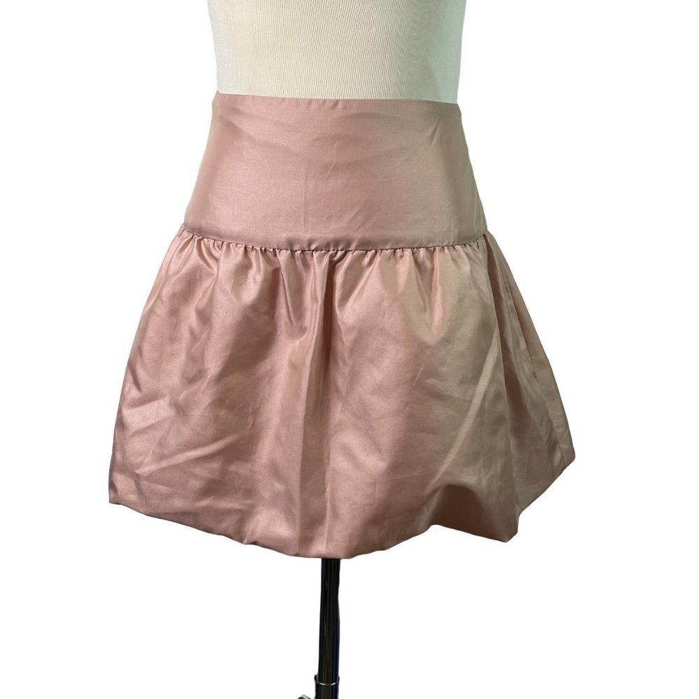 Bebe Bubble Micro Mini Skirt Pink Size Y2k Coquette Dainty Nude Pink Tan M